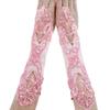 IPENNY Flower Girl Lace Wedding Wrist Long Gloves, Satin Fingerless Dress Gloves with Beaded Sequins for Formal Pageant Ages 8 to 15 Years view 3