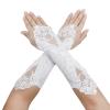 IPENNY Flower Girl Lace Wedding Wrist Long Gloves, Satin Fingerless Dress Gloves with Beaded Sequins for Formal Pageant Ages 8 to 15 Years view 1