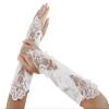 IPENNY Flower Girl Lace Wedding Wrist Long Gloves, Satin Fingerless Dress Gloves with Beaded Sequins for Formal Pageant Ages 8 to 15 Years view 2