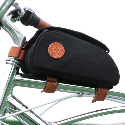 TOURBON Water-resistant Bike Bag Cell Phone Holder Bicycle Handlebar Pouch Cycling Top Tube Frame Case with Transparent Window - Black