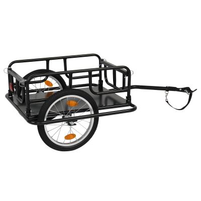 PEXMOR Foldable Bike Cargo Trailer with Universal Bike Hitch, Bicycle Wagon Trailer with 16" Wheels & Reflectors, Large Loading Bike Trailer Storage Cart