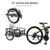 PEXMOR Foldable Bike Cargo Trailer with Universal Bike Hitch, Bicycle Wagon Trailer with 16" Wheels & Reflectors, Large Loading Bike Trailer Storage Cart view 3