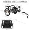 PEXMOR Foldable Bike Cargo Trailer with Universal Bike Hitch, Bicycle Wagon Trailer with 16" Wheels & Reflectors, Large Loading Bike Trailer Storage Cart view 4