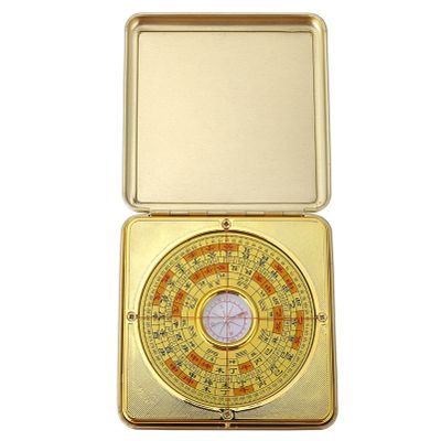 1pc Precision Compass Chinese Ancient Compass Waterproof Square Feng Shui Camping Camping Outdoor Supplies Experiment Automatic