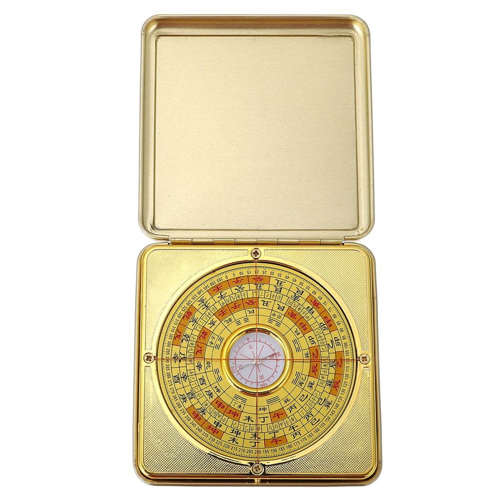 1pc Precision Compass Chinese Ancient Compass Waterproof Square Feng Shui Camping Camping Outdoor Supplies Experiment Automatic