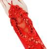 IPENNY Flower Girl Lace Wedding Wrist Long Gloves, Satin Fingerless Dress Gloves with Beaded Sequins for Formal Pageant Ages 8 to 15 Years view 4