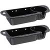 KEMIMOTO Boat Seat Cup Holder for Marine B100 B200, ABS Plastic Boat Caddy Organizer with Drainage & Reserved Installation Holes, Boating Cabin Storage Fishing Accessories Caddy, 2Pcs, Black view 1