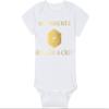Gaming Baby Onesie and Bib - My Parents Rolled A Crit - Solid D20 Die (3-6 Month - White Fabric - Gold Design) view 4