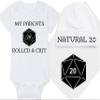 Gaming Baby Onesie - My Parents Rolled A Crit (0-3 Month - White Fabric - Black Design) view 1