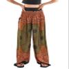 Orient Trail Open Ankle Wide Leg Harem Pants with Pocket - Yoga Flowy Pants for Women Large Mandela Olive view 4