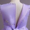 IWEMEK Fly Sleeves Flower Girls Embroidery Long Sparkly Sequin Princess Dress Bridesmaid Pageant Evening Gown Birthday Wedding Party Floor Length Gown Tulle Maxi Dress Purple 13-14 Years view 4