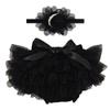 babygdesigns Baby Girl Black Tutu Soft and Fluffy - Baby Girl Tutu Skirt with Diaper Cover - Infant Tutu with 2 Headbands - Tutus for Girls view 1