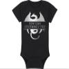 Gaming Baby Onesie and Bib - You Can Certainly Try - Dragon (0-3 Month - Black Fabric - Silver Design) view 4
