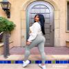YEOREO Amplify Leggings for Women Seamless Scrunch Leggings Butt Lifting Gym High Waisted Athletic Leggings Light Grey view 2