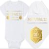 Gaming Baby Hat - Natural 20 (White Fabric - Gold Design) view 1