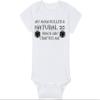Gaming Baby Onesie and Blanket - My Mom Rolled A Natural 20 When She Crafted Me - Solid D20 Die (0-3 Month - White Fabric - Black Design) view 4