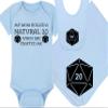 Gaming Baby Onesie - My Mom Rolled A Natural 20 When She Crafted Me (6-12 Month - Blue Fabric - Black Design) view 1