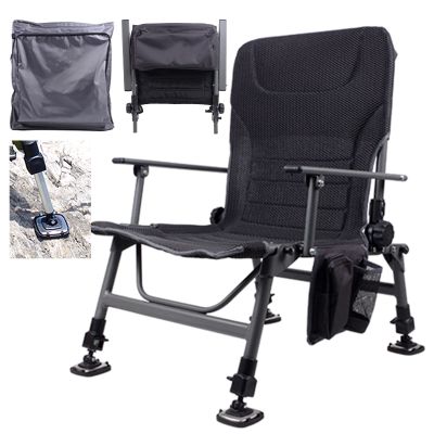 BBHW All Terrain Fishing Chairs Ultralight Collapsible, Lawn Hiking Hunting Ice Fishing Camping Chair, Adjustable Height Portable Outdoor Chair