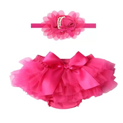 babygdesigns Baby Girl Hot Pink Tutu Soft and Fluffy - Baby Girl Tutu Skirt with Diaper Cover - Infant Tutu with 2 Headbands - Tutus for Girls
