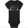 Gaming Baby Onesie and Bib - My Mom Rolled A Natural 20 When She Crafted Me - Solid D20 Die (3-6 Month - Black Fabric - Gold Design) view 4