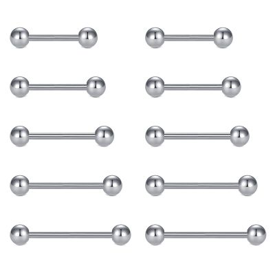 MODRSA Nipple Rings Tongue Rings 14 Gauge Surgical Steel Nipple Piercing Nipple Bar Tongue Piercing Jewelry Tongue Piercing for Women