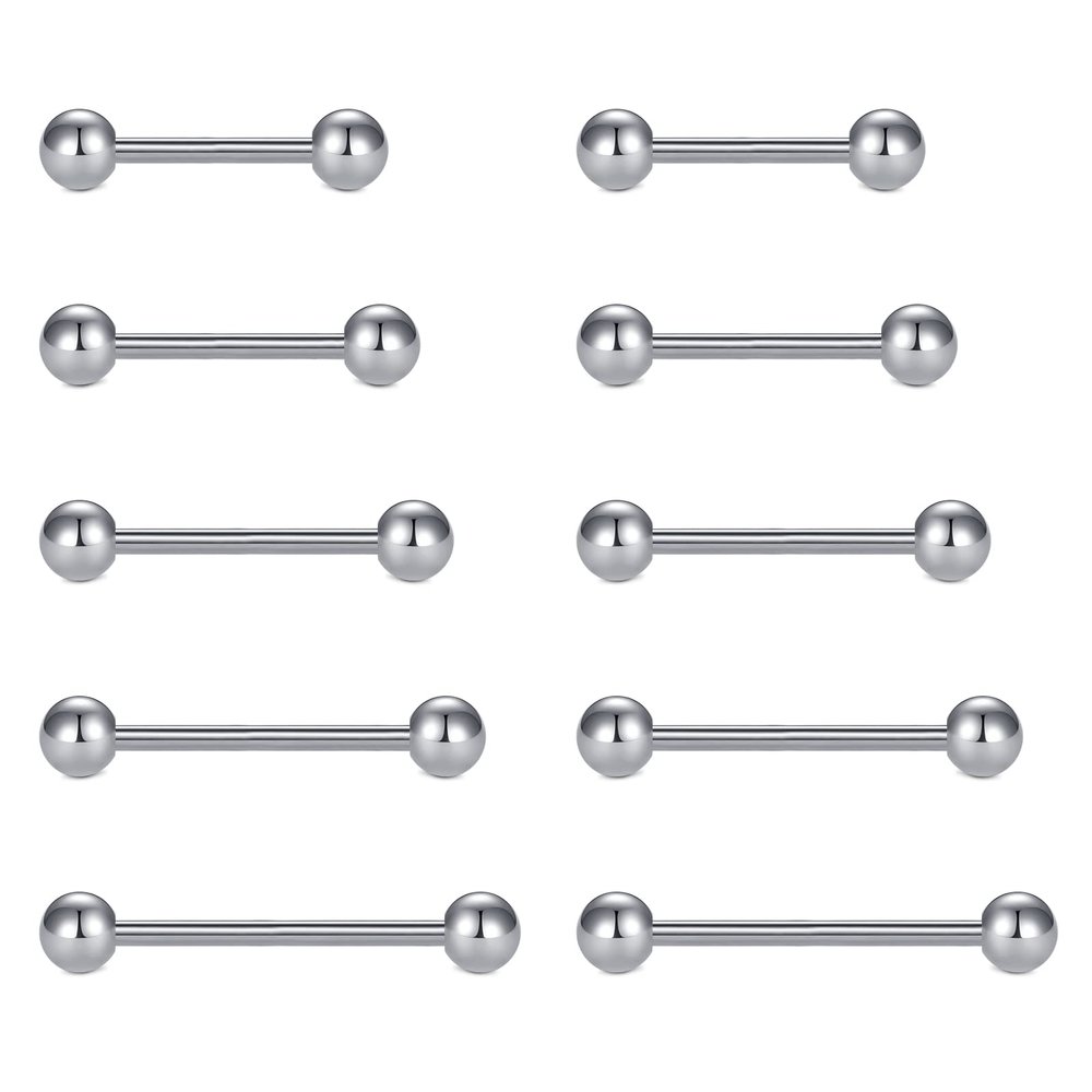 MODRSA Nipple Rings Tongue Rings 14 Gauge Surgical Steel Nipple Piercing Nipple Bar Tongue Piercing Jewelry Tongue Piercing for Women