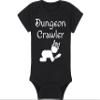Gaming Baby Onesie - Dungeon Crawler with Baby (0-3 Month - Black Fabric - White Design) view 4