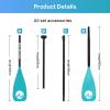 MoiShow SUP Paddle Board Paddle - Adjustable Paddleboard Paddle Oar 4-Piece Floating Aluminum SUP Kayak Paddle view 4