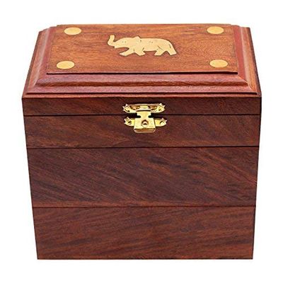 Aleafa Armlet Presents Handmade Wooden Jewellery Box for Women Jewel Organizer Elephant Charm Gift Items #Aport-3041