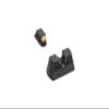 Meprolight MEPRO Hyper-Bright Fixed V-Shaped Rear Tritium Day and Night Pistol Sights Compatible with CZ 75,85,97,SP01, with Extra Bright Orange Colored Ring and Green tritium, Black view 1