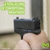 Meprolight MEPRO Hyper-Bright Fixed V-Shaped Rear Tritium Day and Night Pistol Sights Compatible with CZ 75,85,97,SP01, with Extra Bright Orange Colored Ring and Green tritium, Black view 4