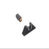 MEPRO Hyper-Bright Fixed V-Shaped Rear tritium Night Sights Compatible with Glock Standard Frames 17,19,22-25,28,31-35,37,38,39, with Extra Bright Orange Ring view 1