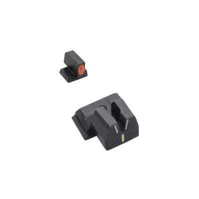 Meprolight Hyper-Bright V-Sight Pistol Sight Set for S&W M&P Shield, Orange Ring/Green, Fixed (0417753131)