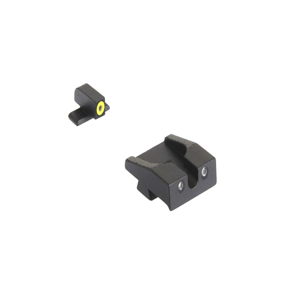 Meprolight Hyper-Bright Springfield XDM Pistol Sight Set, Yellow Ring/Green, Fixed Sights (0414203121)