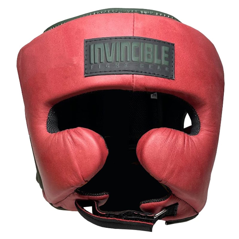 All Leather Boxing Headgear for Training, Sparring, Kickboxing, MMA, Muay Thai Lightweight, Shock-Absorbing, Adjustable Fit for Men & Women, Small/Medium
