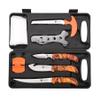 KNINE OUTDOORS Hunting Deer Knife Set Field Dressing Kit Portable Game Processor Set Red Maple Camo Handle, 8 Pieces view 1