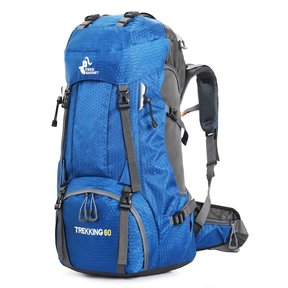 Bseash 60L Waterproof Hiking Camping Backpack with Rain Cover, Large Outdoor Sport Travel Daypack Rucksack for Climbing