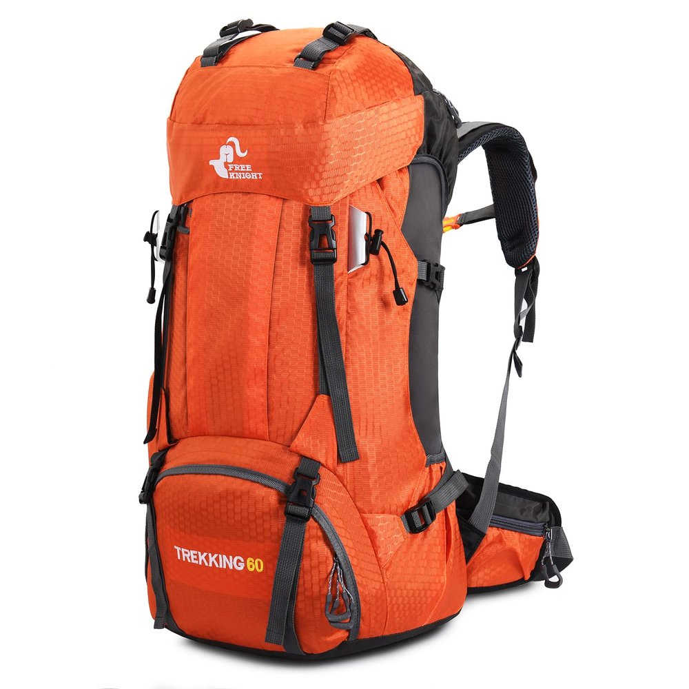 Bseash 60L Waterproof Hiking Camping Backpack with Rain Cover, Large Outdoor Sport Travel Daypack Rucksack for Climbing