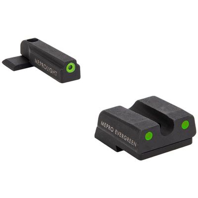 Meprolight Evergreen Pistol Sight Set for H&K 45/P30/VP9/SFP9, Green Ring, Enhanced Visibility (83200051)