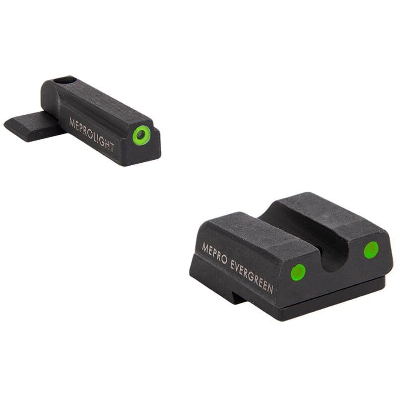 Meprolight Evergreen Pistol Sight Set for H&K 45/P30/VP9/SFP9, Green Ring, Enhanced Visibility (83200051)