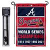 Atlanta Braves 4 Time Champions Garden Flag and Pole Stand Mount view 2