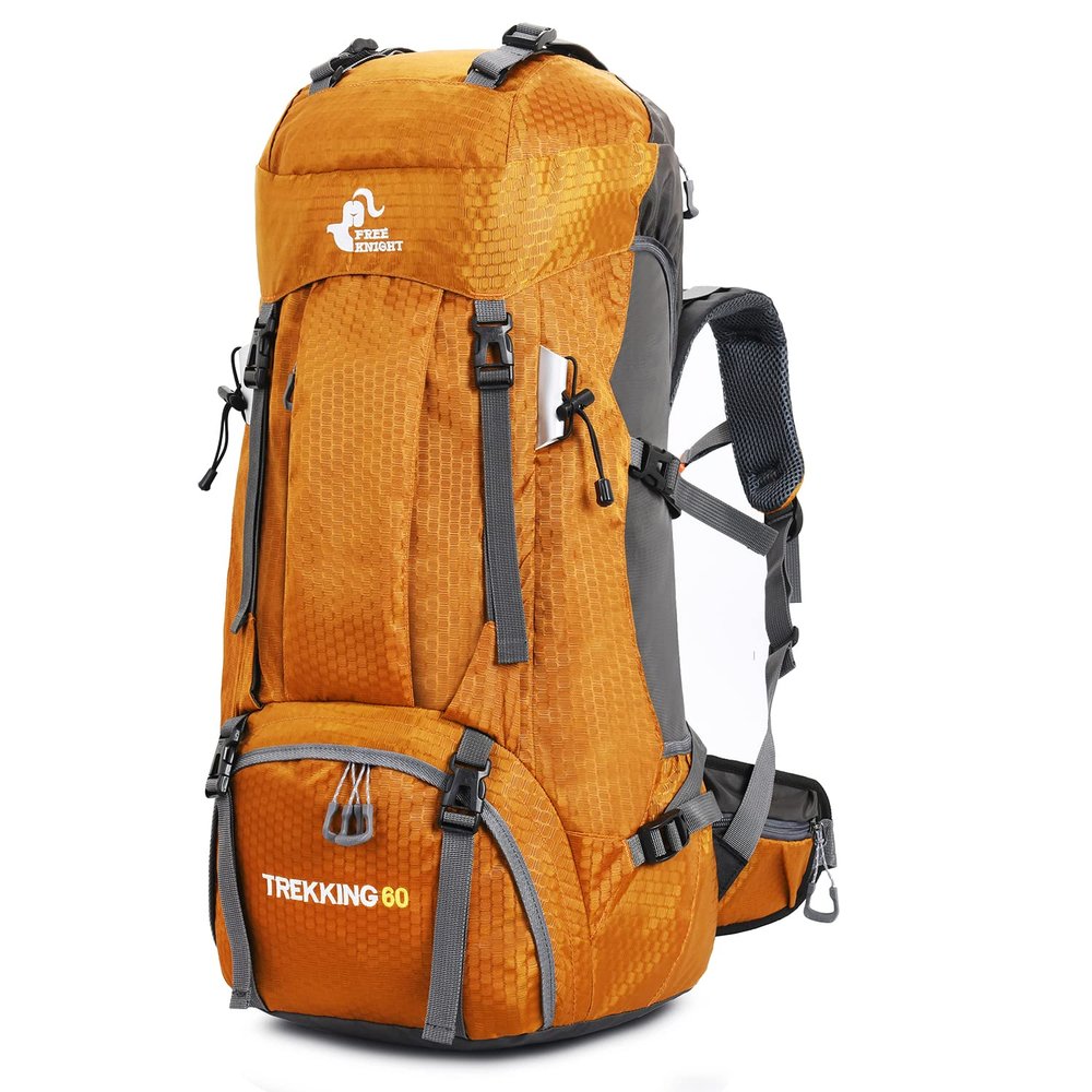 Bseash 60L Waterproof Hiking Camping Backpack with Rain Cover, Large Outdoor Sport Travel Daypack Rucksack for Climbing