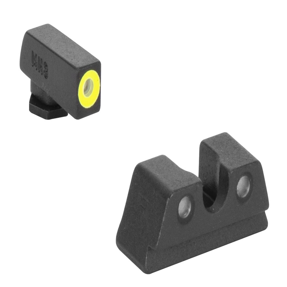 Meprolight Hyper-Bright Taurus GX4 Pistol Sight Set, Yellow Ring/Green, Fixed Sights (0465013121)