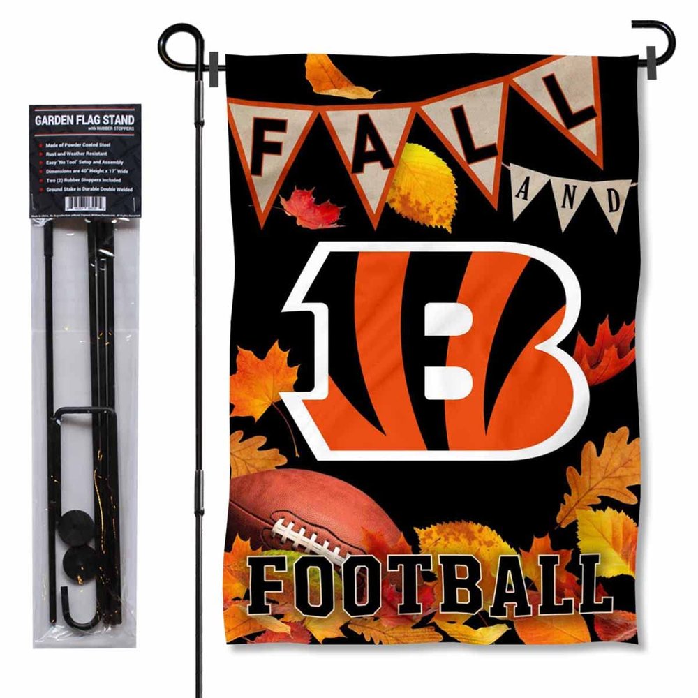 Bengals Fall Seasonal Garden Flag and Flagpole Mount