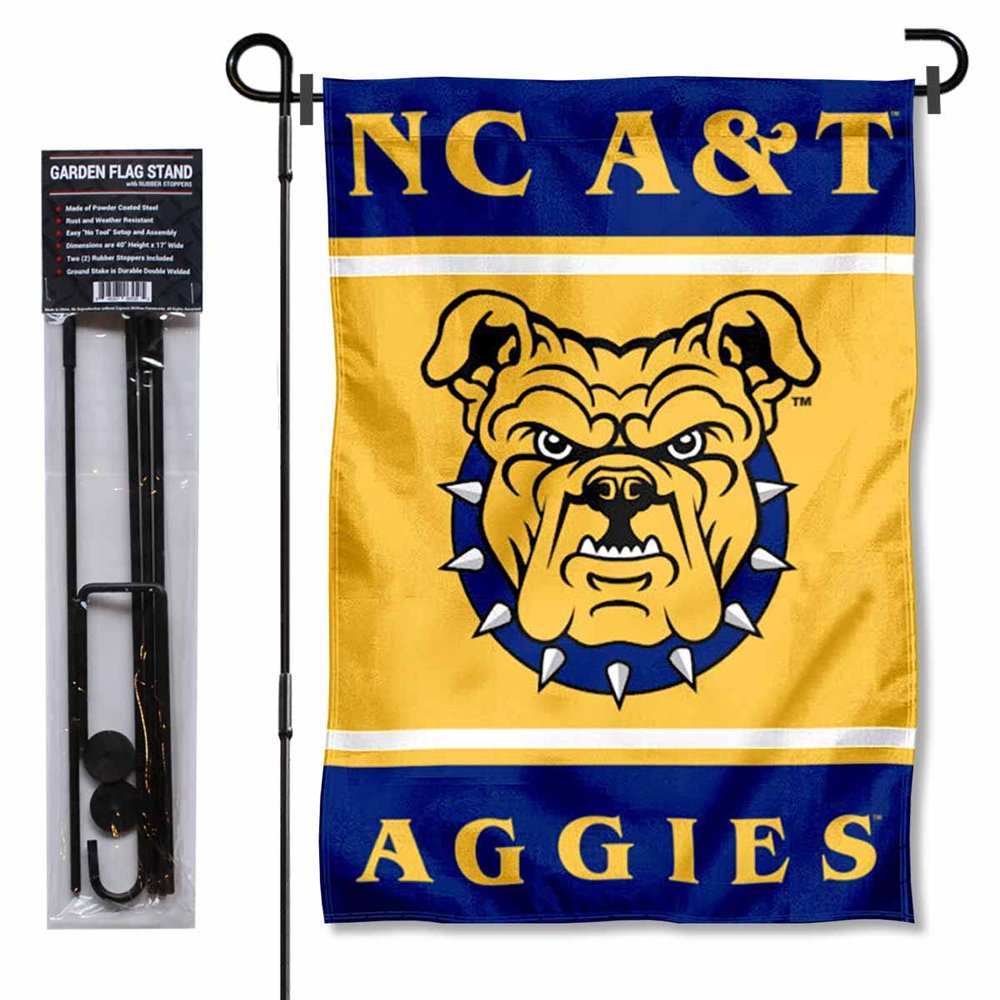 College Flags & Banners Co. North Carolina A&T Aggies Garden Flag with Stand Holder