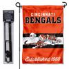 Cincinnati Bengals Throwback Retro Vintage Garden Flag and Flagpole Mount view 1