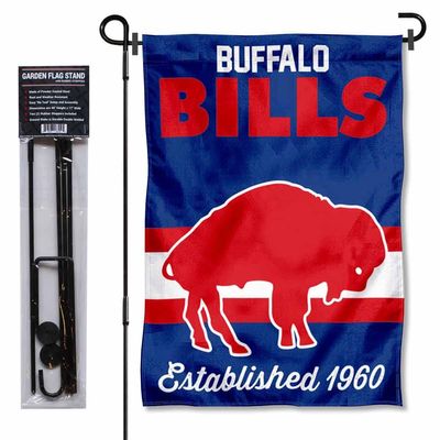 Buffalo Bills Throwback Retro Vintage Garden Flag and Flagpole Mount