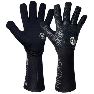 GloveGlu Bare SKINN JR (no Grip Training Glove) Goalkeeper Gloves Size 6 Black