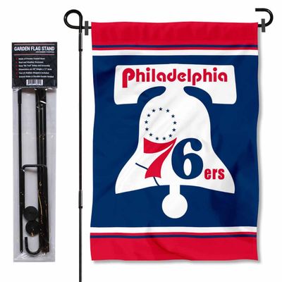 WinCraft Philadelphia 76ers Hardwood Retro Classics Garden Flag and Pole Stand Holder