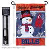 Buffalo Bills Holiday Snowman Garden Flag and Flagpole Mount view 2